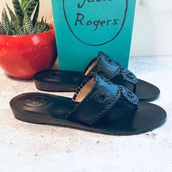 Jack Rogers Shoes - Jack Rogers Black Capri Wedge Sandal Size  7M
